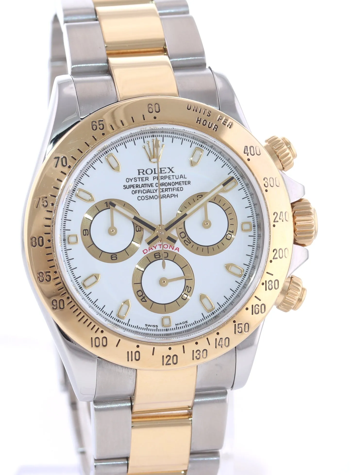 2007 Rolex Daytona 116523 White Steel Yellow Gold Two Tone Watch Box