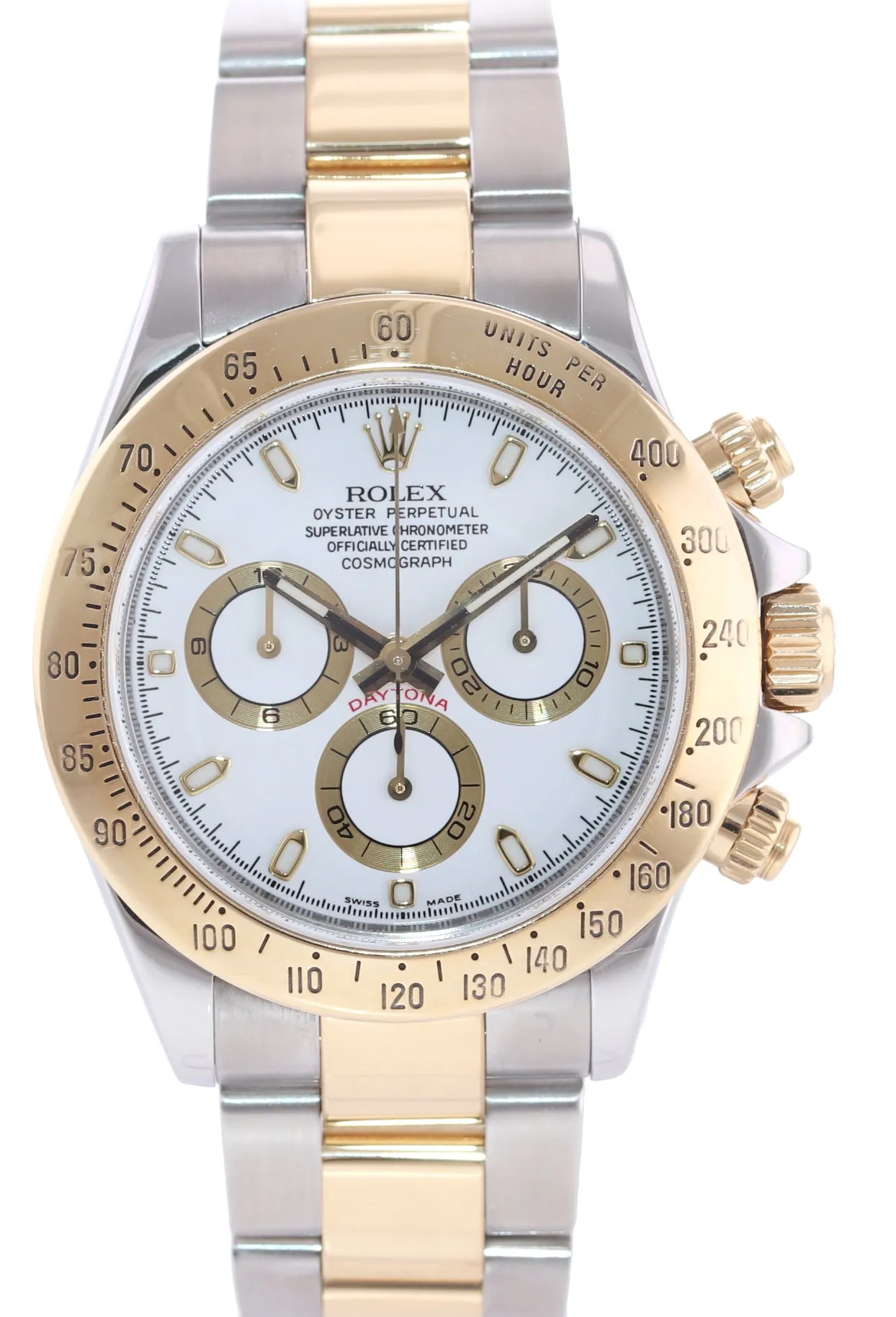 2007 Rolex Daytona 116523 White Steel Yellow Gold Two Tone Watch Box
