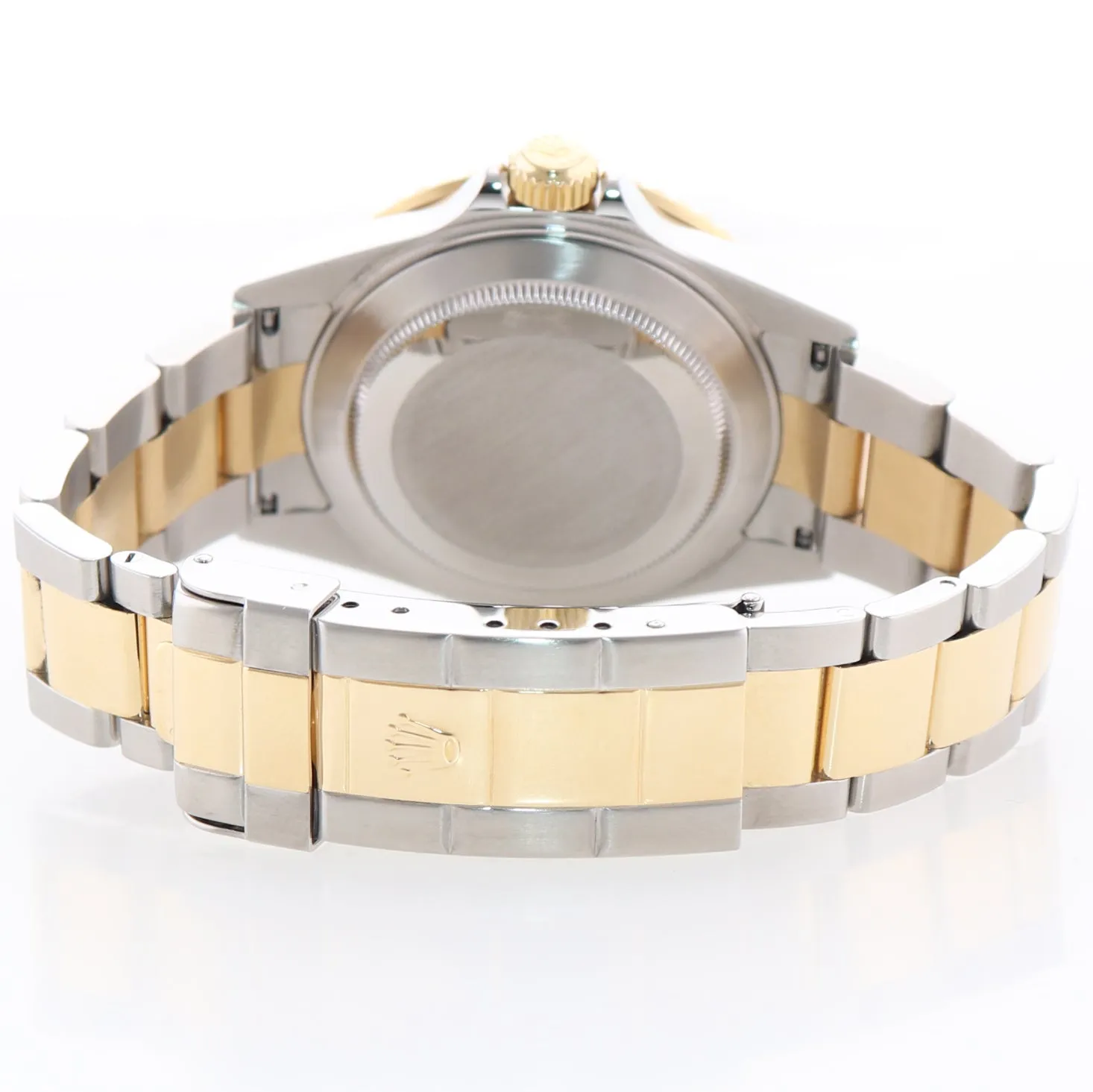 2008 GOLD BUCKLE Rolex Submariner 16613 Gold Steel Blue Watch Box Rehaut Model