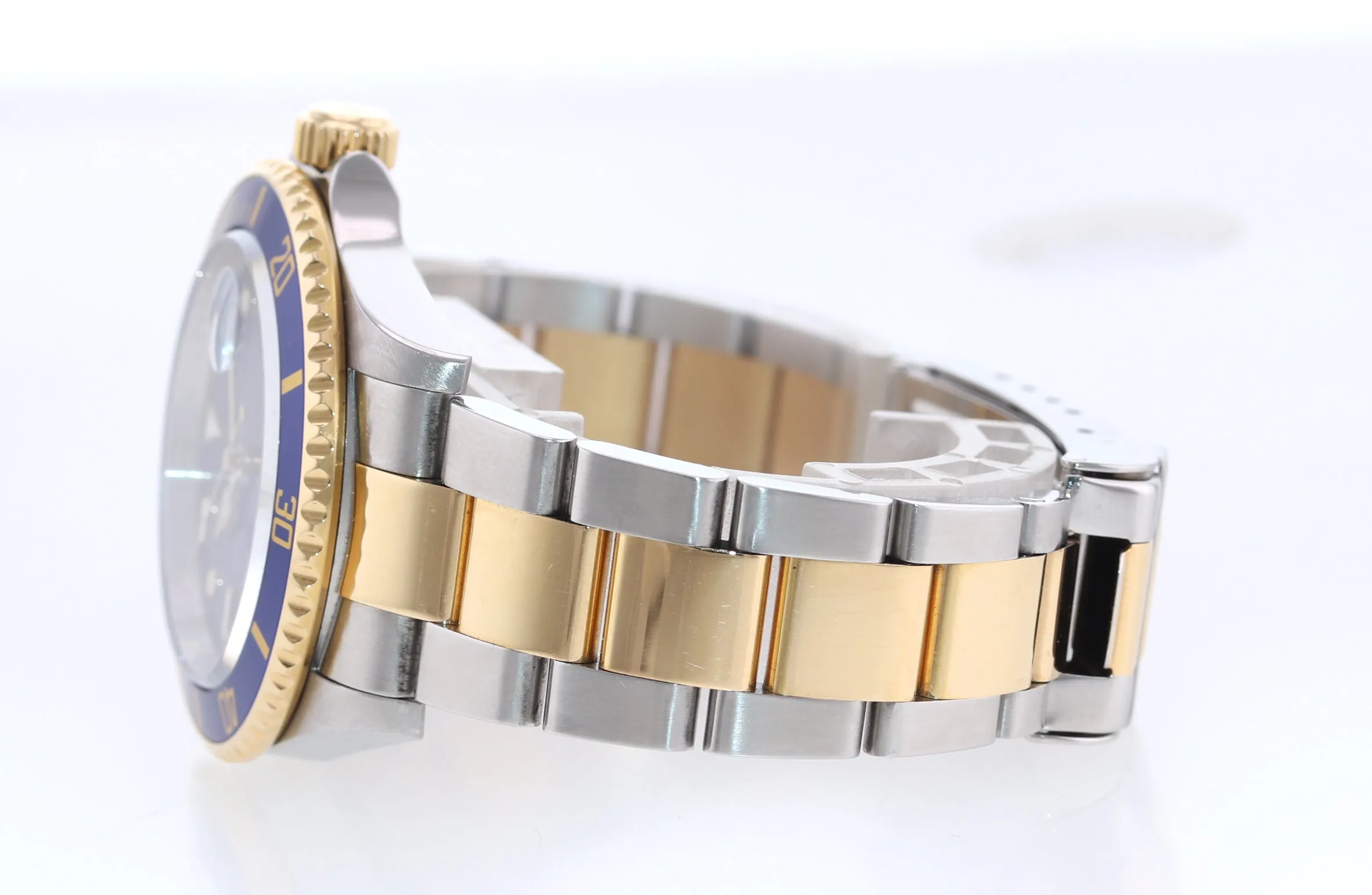 2008 Papers Rehaut Rolex Submariner 16613 Gold Steel Blue Watch Box Gold Buckle
