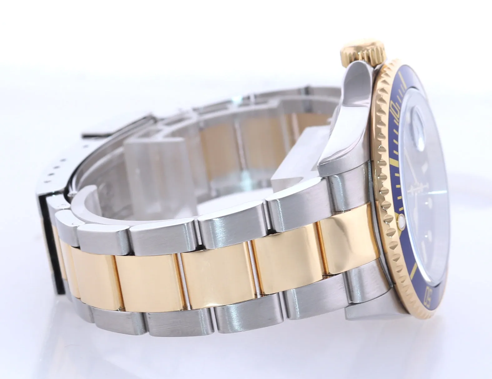 2008 PAPERS Rolex Submariner 16613 Two Tone Steel 18k Yellow Gold Blue 40mm Watch