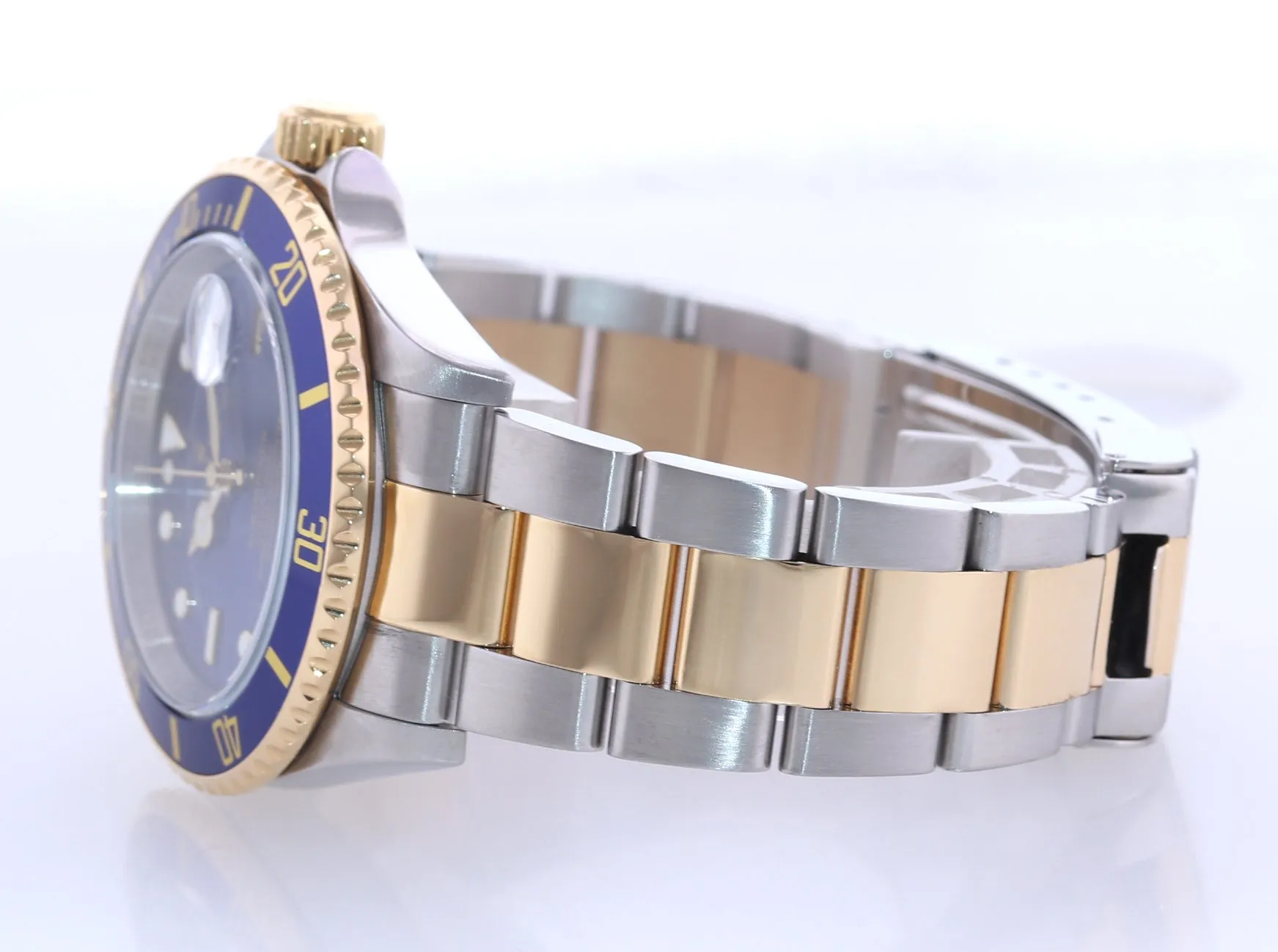 2008 PAPERS Rolex Submariner 16613 Two Tone Steel 18k Yellow Gold Blue 40mm Watch