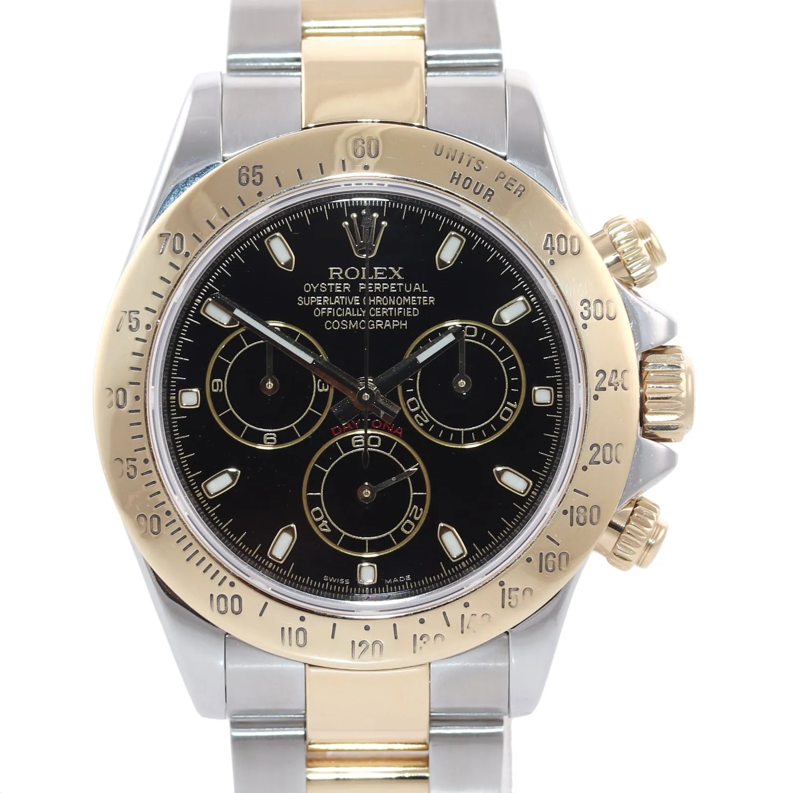 2008 Rolex Daytona 116523 Black Dial Steel 18k Yellow Gold Two Tone Watch Box