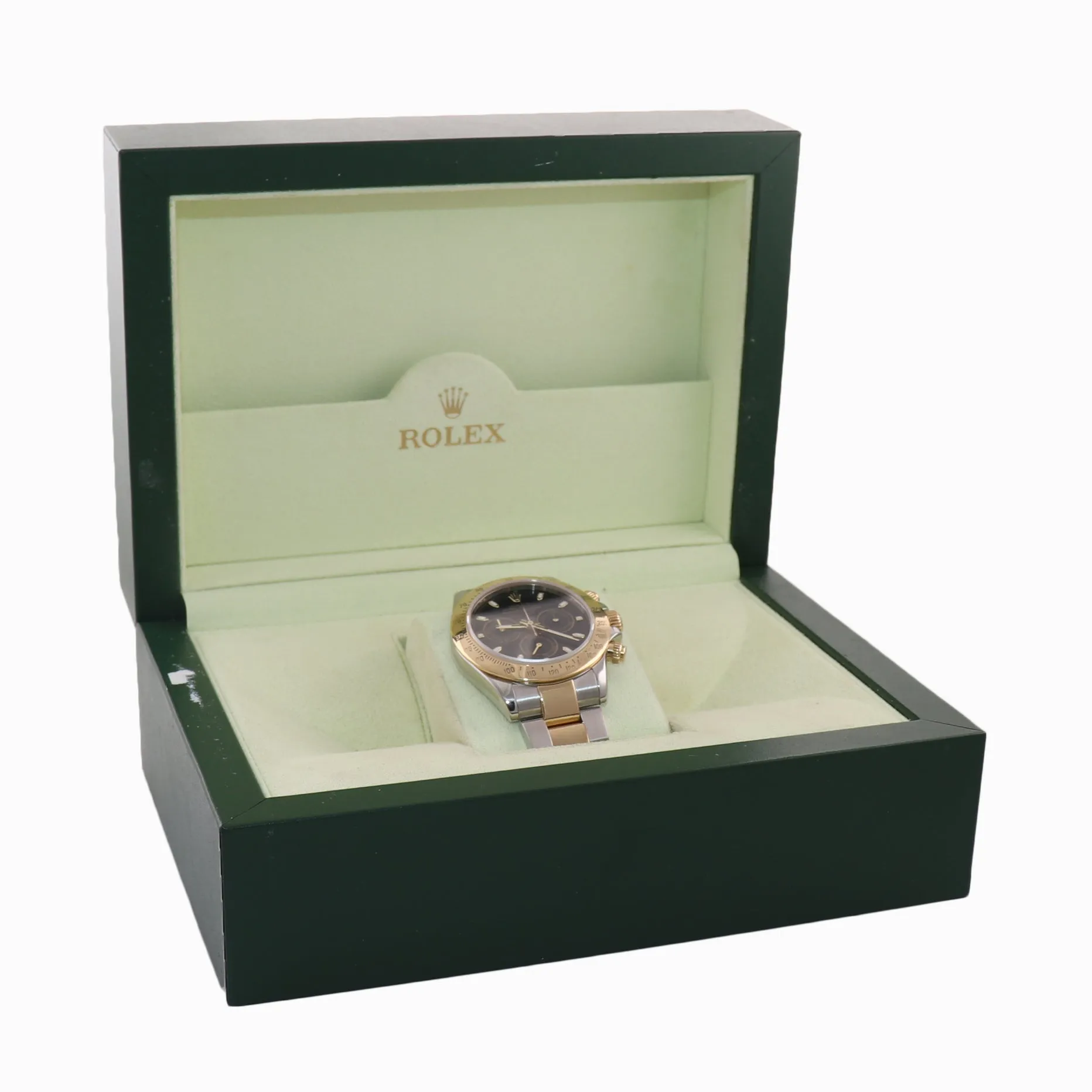 2008 Rolex Daytona 116523 Black Dial Steel 18k Yellow Gold Two Tone Watch Box