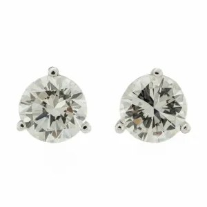 2.00ctw Round Diamond Solitaire Stud Earrings in 14K White Gold