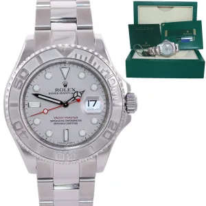 2013 PAPERS Rolex Yacht-Master 16622 Steel Platinum Engraved Rehaut Watch Box