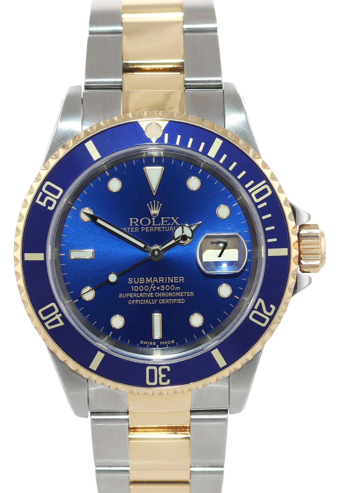 2014 RSC PAPERS Rolex Submariner 16613 Two Tone Steel 18k Gold Blue Watch Box