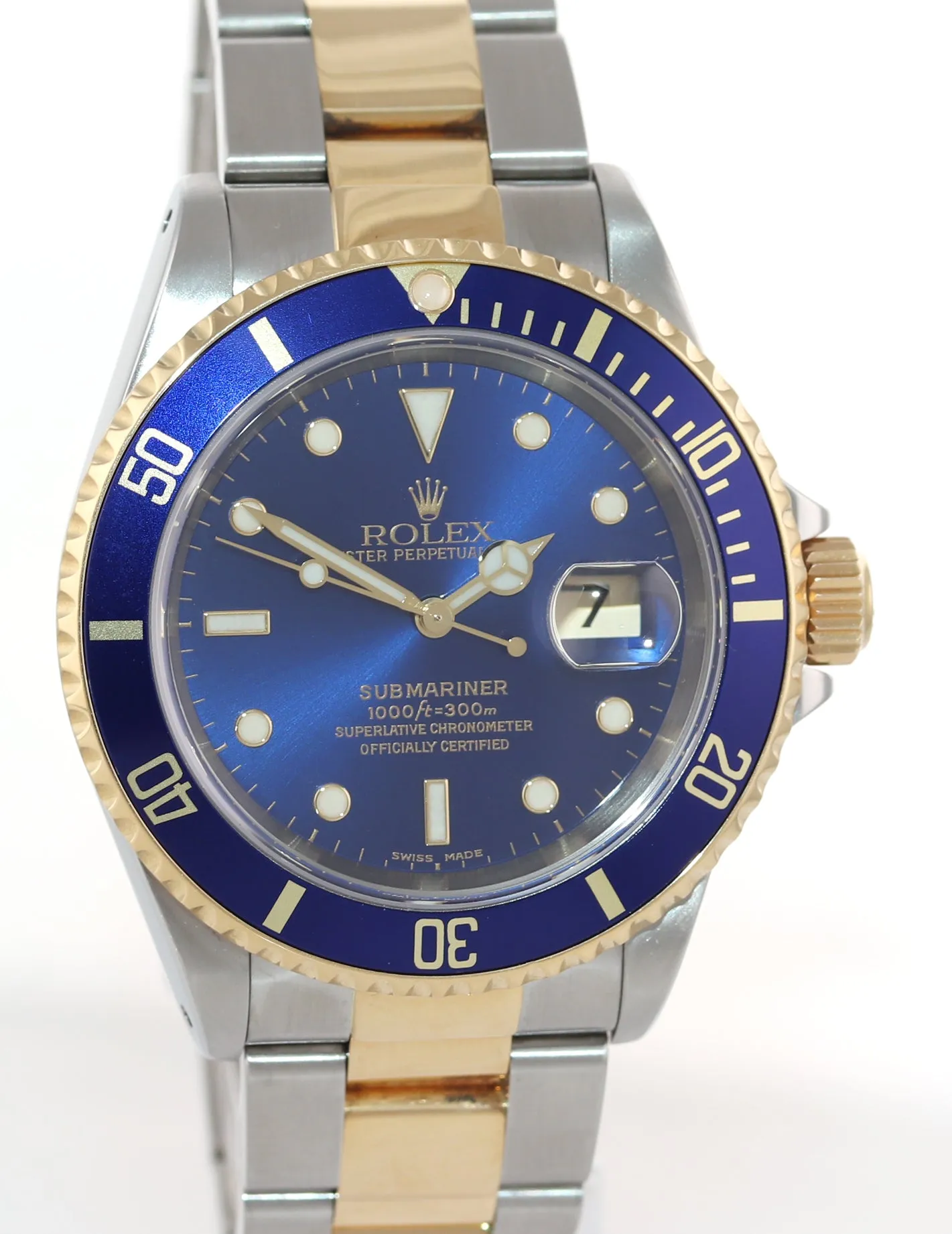 2014 RSC PAPERS Rolex Submariner 16613 Two Tone Steel 18k Gold Blue Watch Box