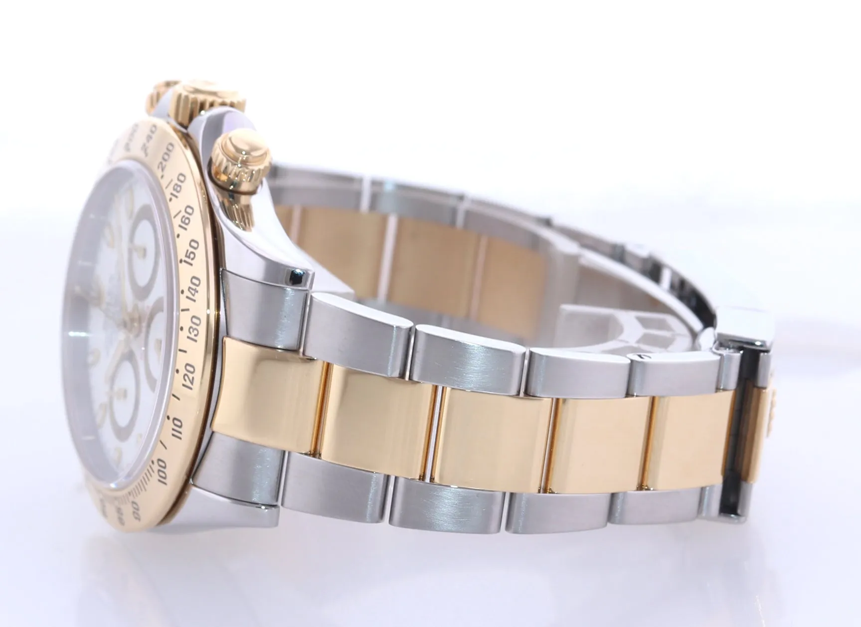 2015 Rolex Daytona 116523 Chronograph White Steel Yellow Gold Two Tone Watch Box