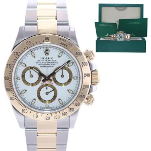 2015 Rolex Daytona 116523 Chronograph White Steel Yellow Gold Two Tone Watch Box