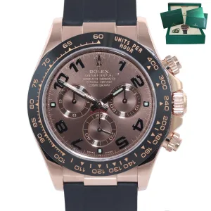 2016 Rolex Daytona Chocolate Oysterflex Ceramic 116515 18K Rose Gold 40mm Watch