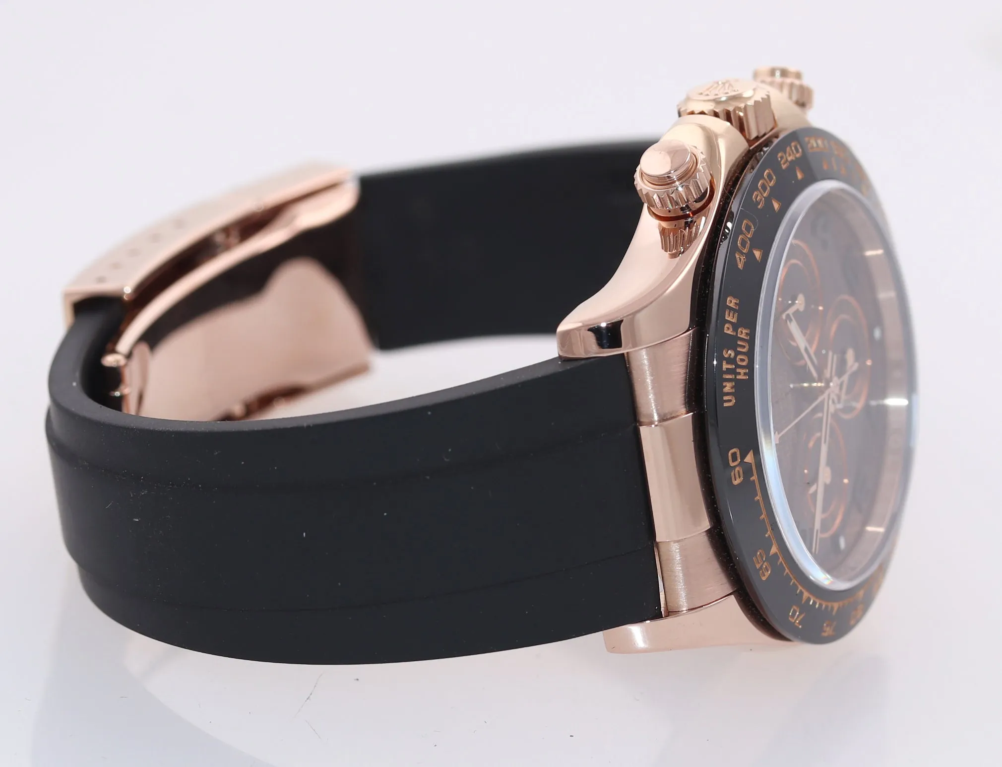 2016 Rolex Daytona Chocolate Oysterflex Ceramic 116515 18K Rose Gold 40mm Watch