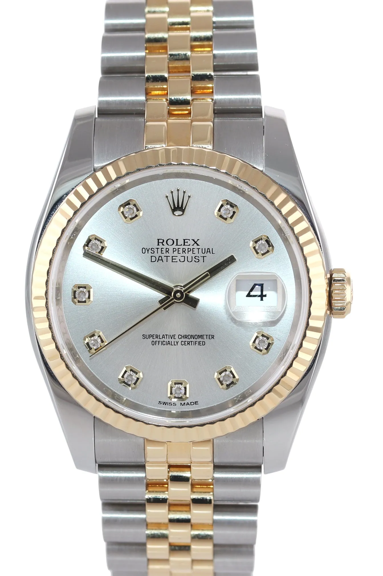 2017 PAPERS Rolex DateJust Jubilee Two Tone Silver Diamond 116233 Gold Watch BOX