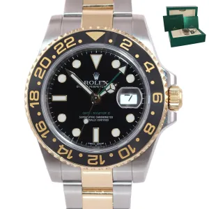 2017 Rolex GMT-Master 2 Ceramic 116713 Black Green Two Tone Steel Gold Watch Box