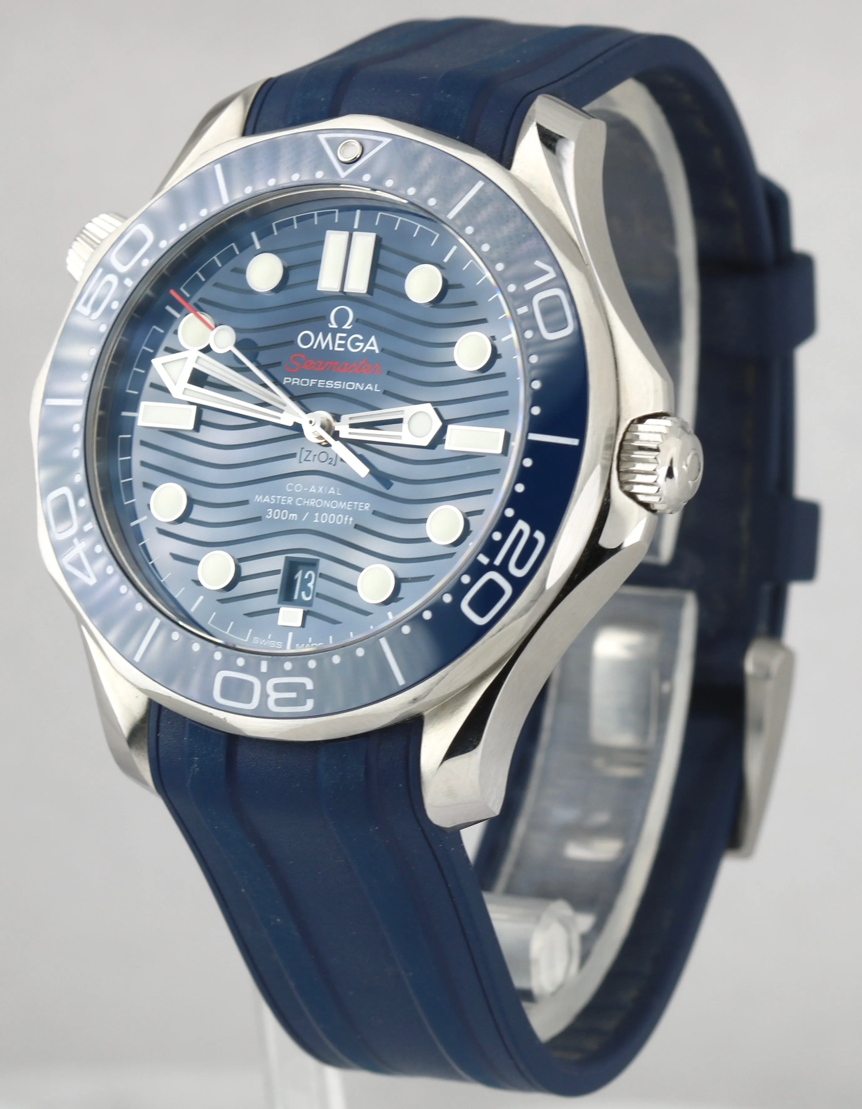 2018 Omega Seamaster Diver 300M 42mm Blue Wave 210.32.42.20.03.001 Steel Watch