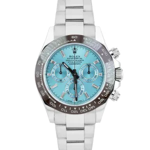 2019 Rolex Daytona Platinum Glacier ICE BAGUETTE DIAMOND DIAL Watch 116506