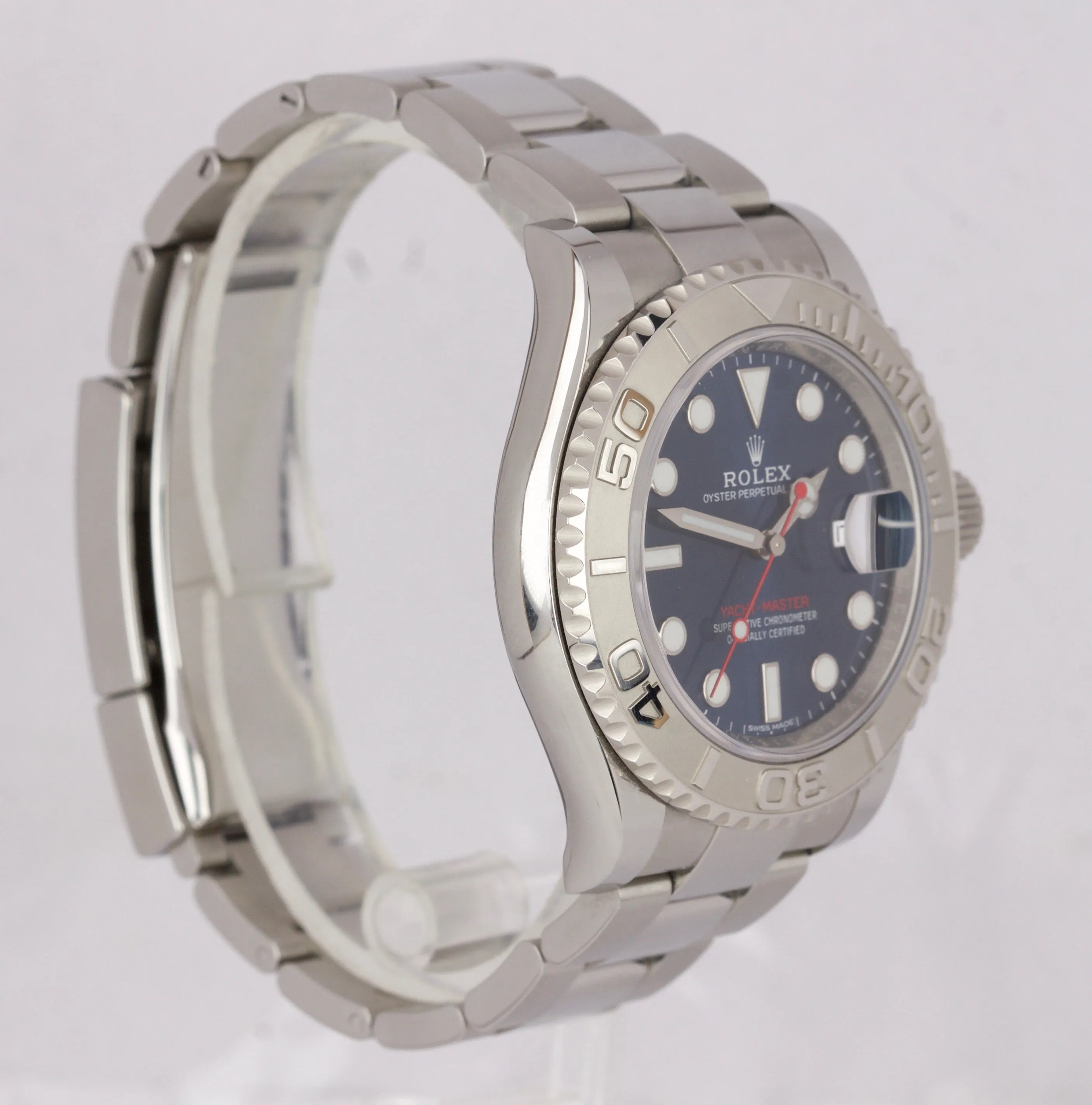 2019 Rolex Yacht-Master Stainless Steel Platinum Blue 40mm Swiss Watch 116622
