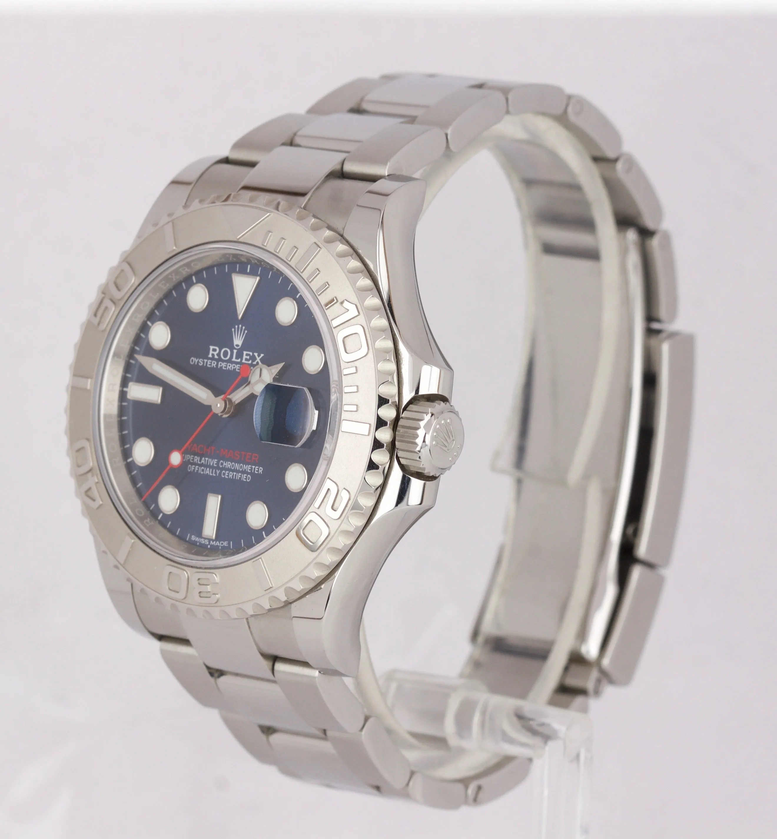 2019 Rolex Yacht-Master Stainless Steel Platinum Blue 40mm Swiss Watch 116622