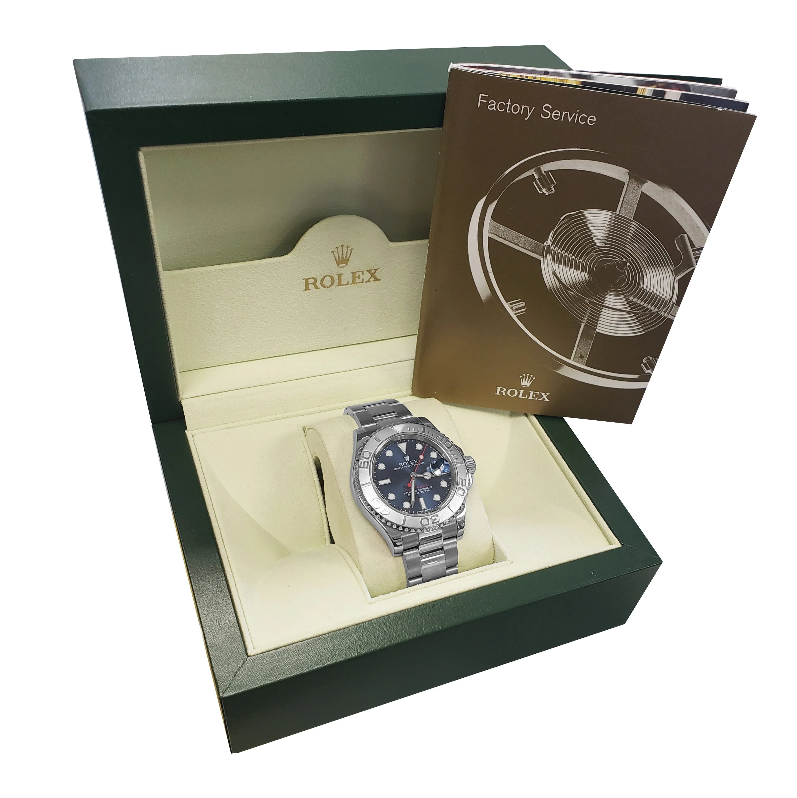 2019 Rolex Yacht-Master Stainless Steel Platinum Blue 40mm Swiss Watch 116622
