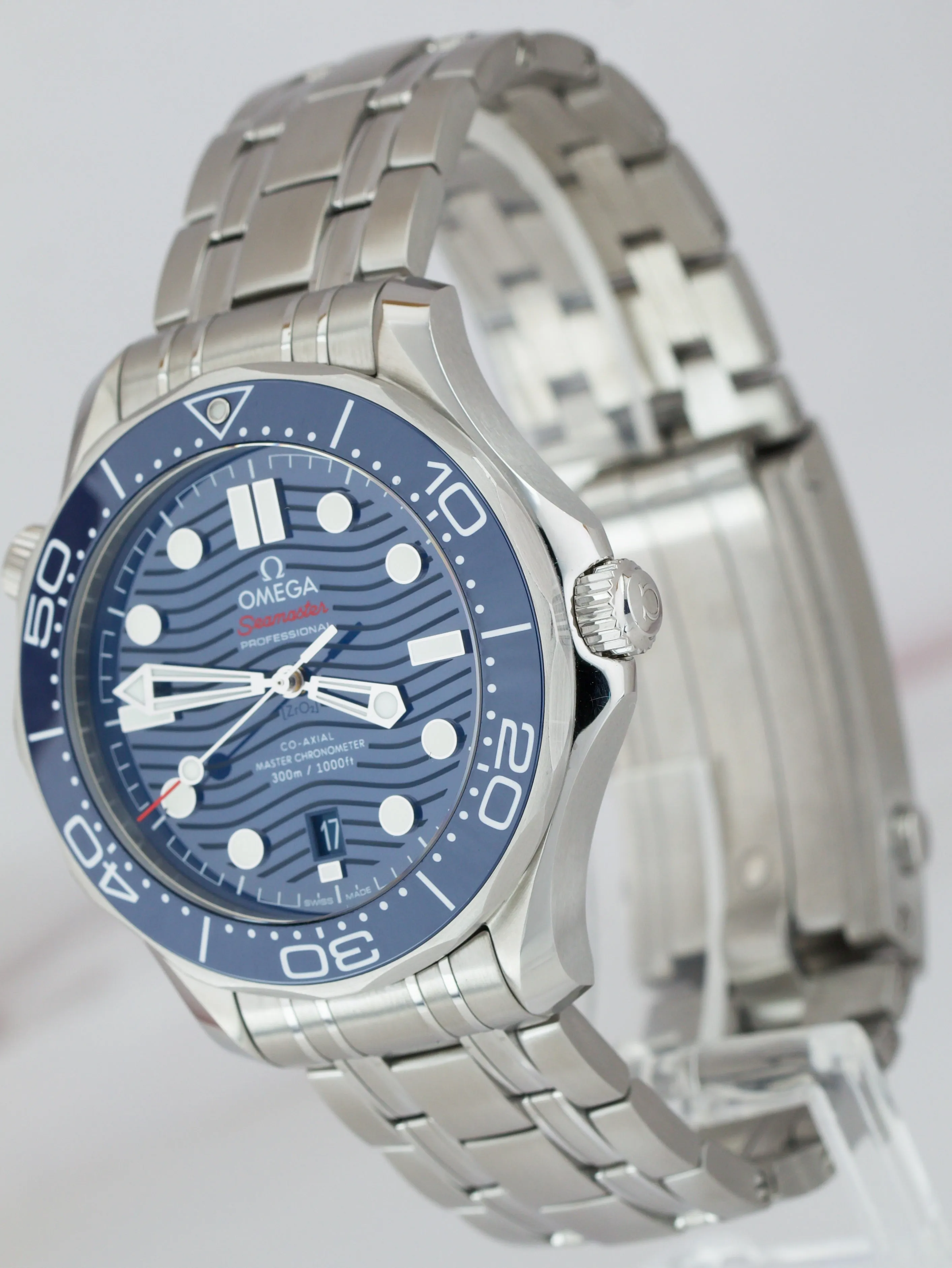 2020 MINT Omega Seamaster Diver 300M 42mm Blue Wave Watch 210.30.42.20.03.001