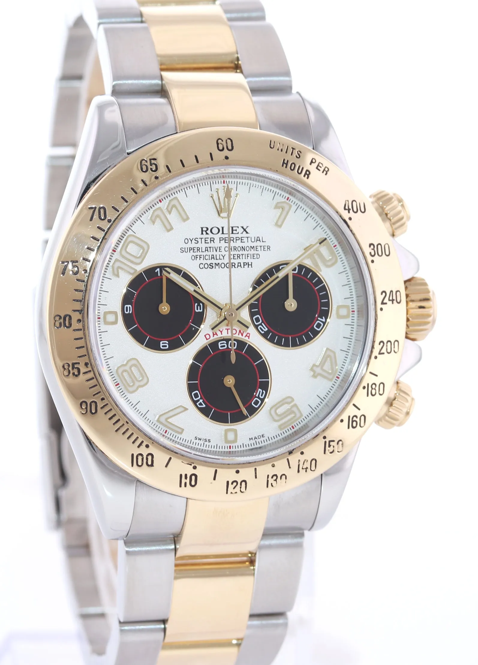 2020 RSC Paper Rolex Daytona 116523 White Panda Steel Yellow Gold Two Tone Watch
