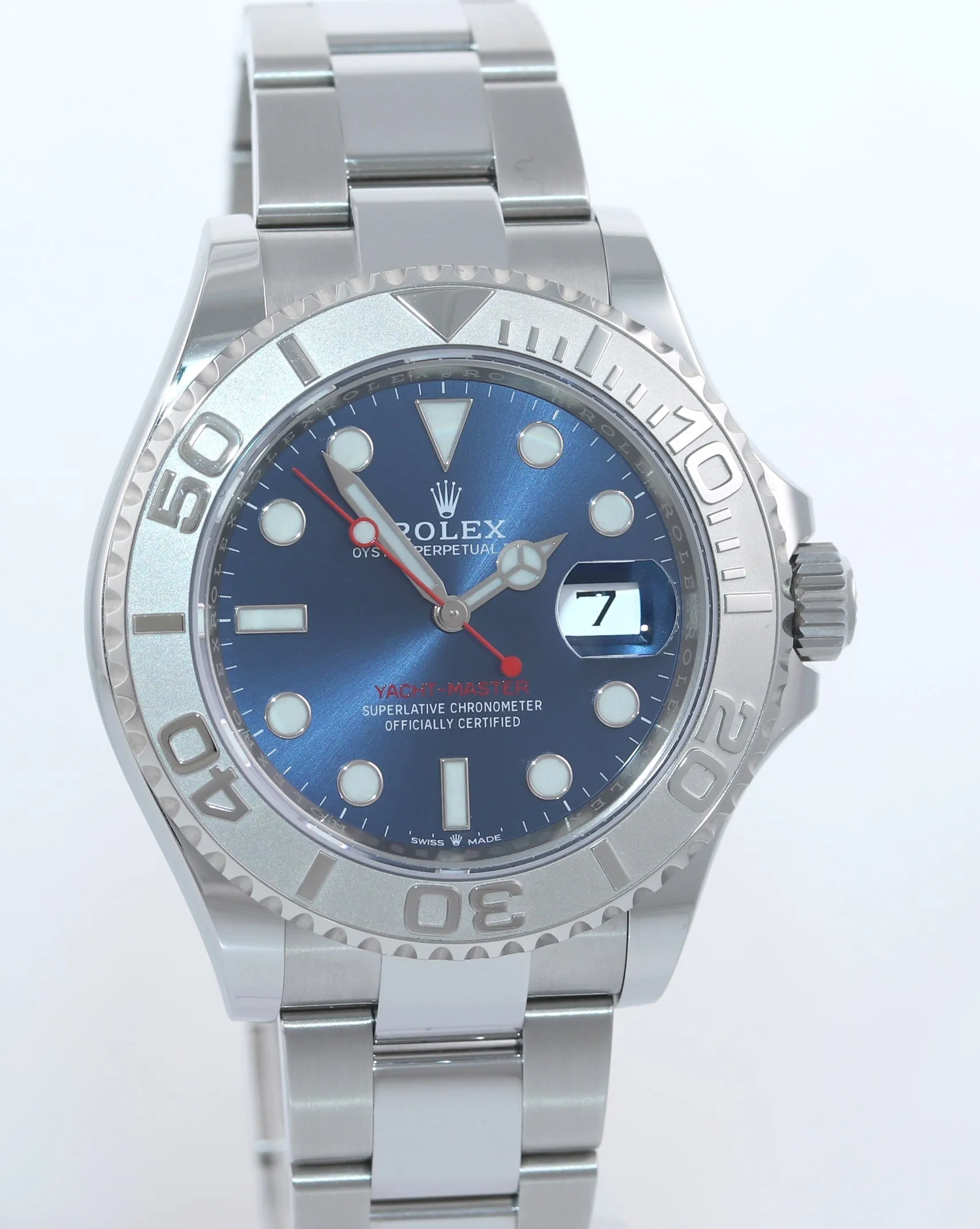 2021 NEW PAPERS Rolex Yacht-Master 126622 Steel Platinum 40mm Blue Watch Box