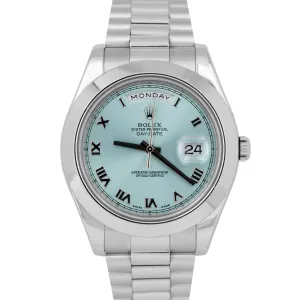 2021 NEW PAPERS UNPOL. Rolex Day-Date Presidential 36mm 950 Platinum 218206 BOX