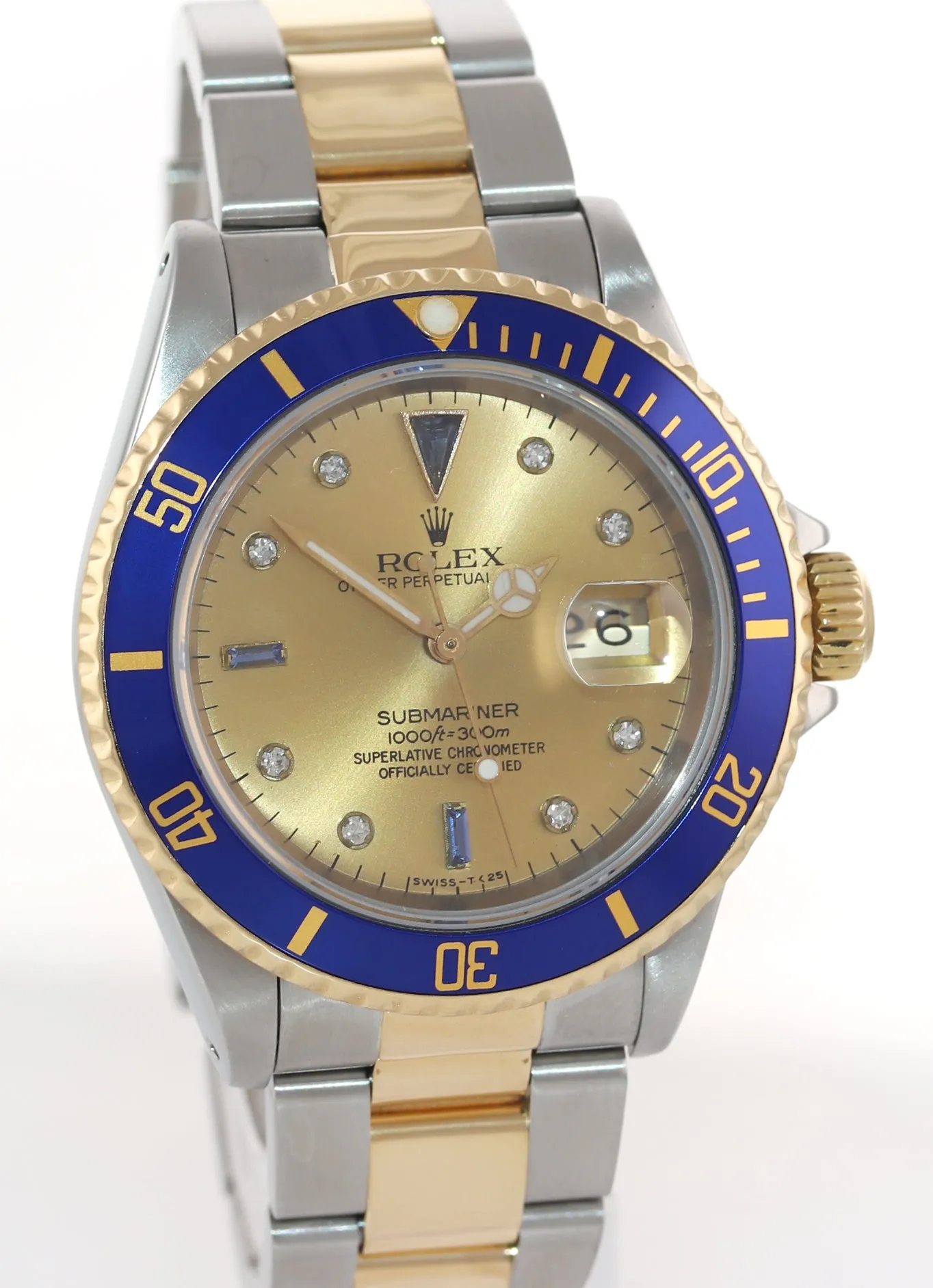 2021 SERVICE Rolex Submariner 16613 Two Tone Champagne Diamond Watch Box