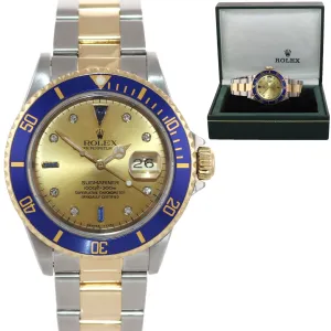2021 SERVICE Rolex Submariner 16613 Two Tone Champagne Diamond Watch Box