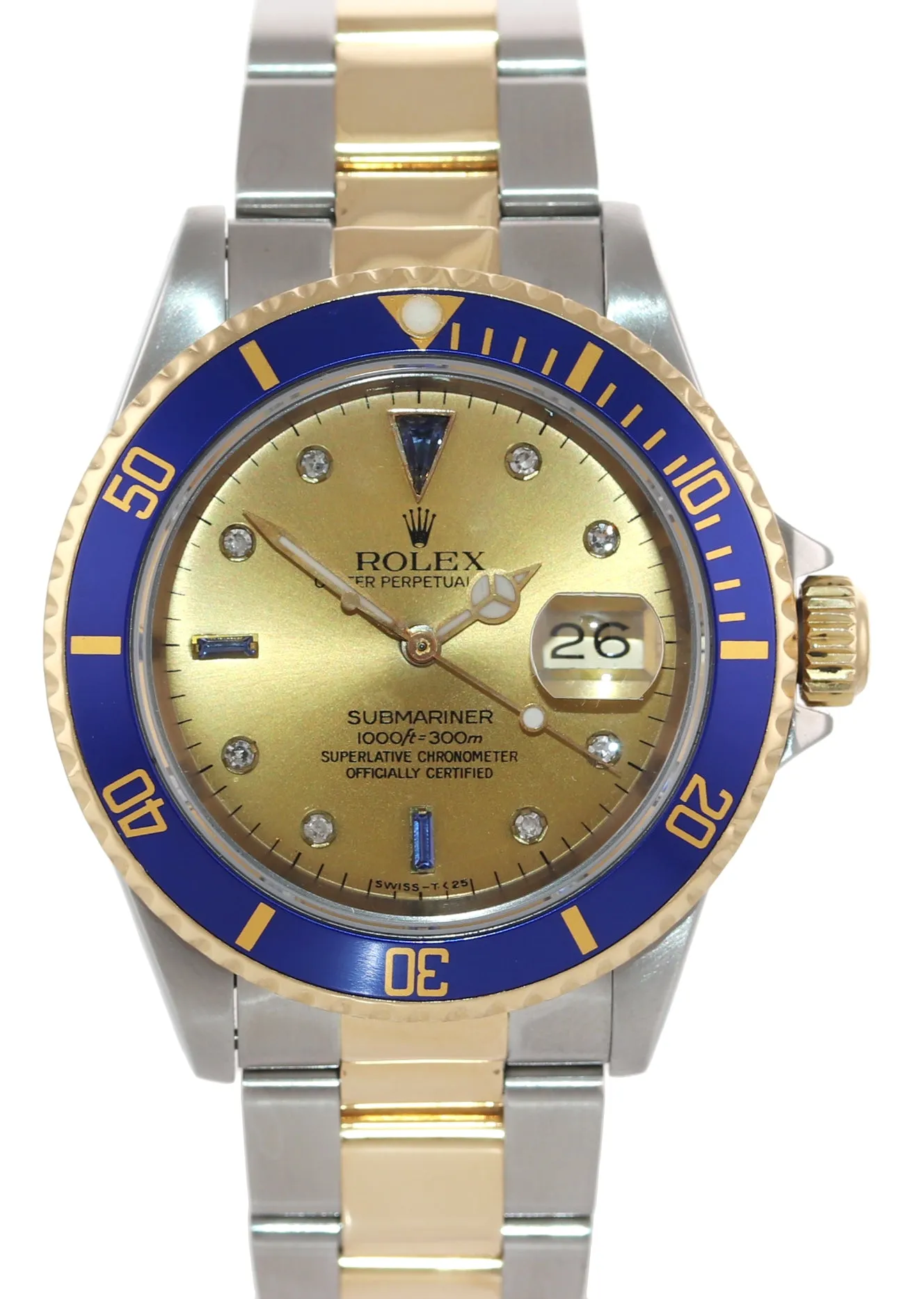 2021 SERVICE Rolex Submariner 16613 Two Tone Champagne Diamond Watch Box