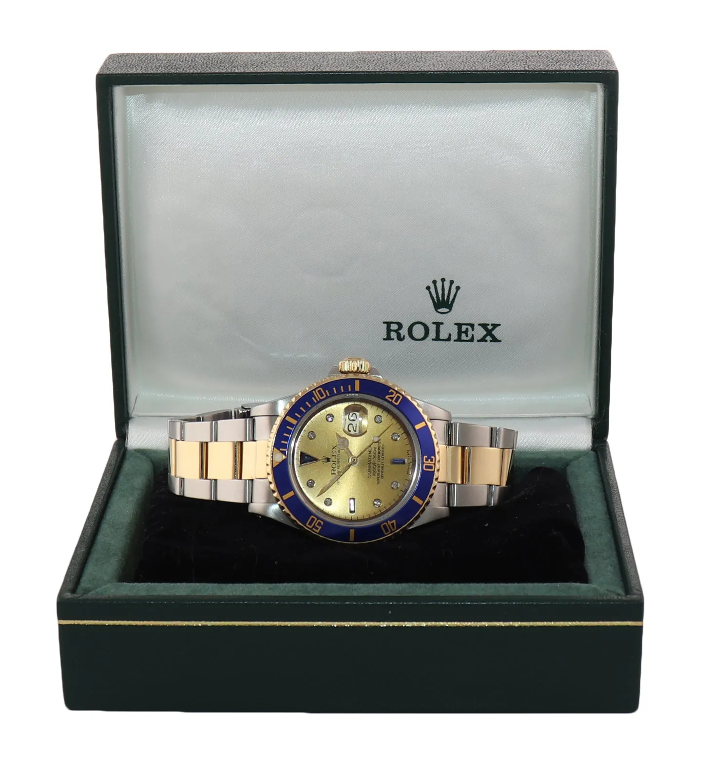 2021 SERVICE Rolex Submariner 16613 Two Tone Champagne Diamond Watch Box