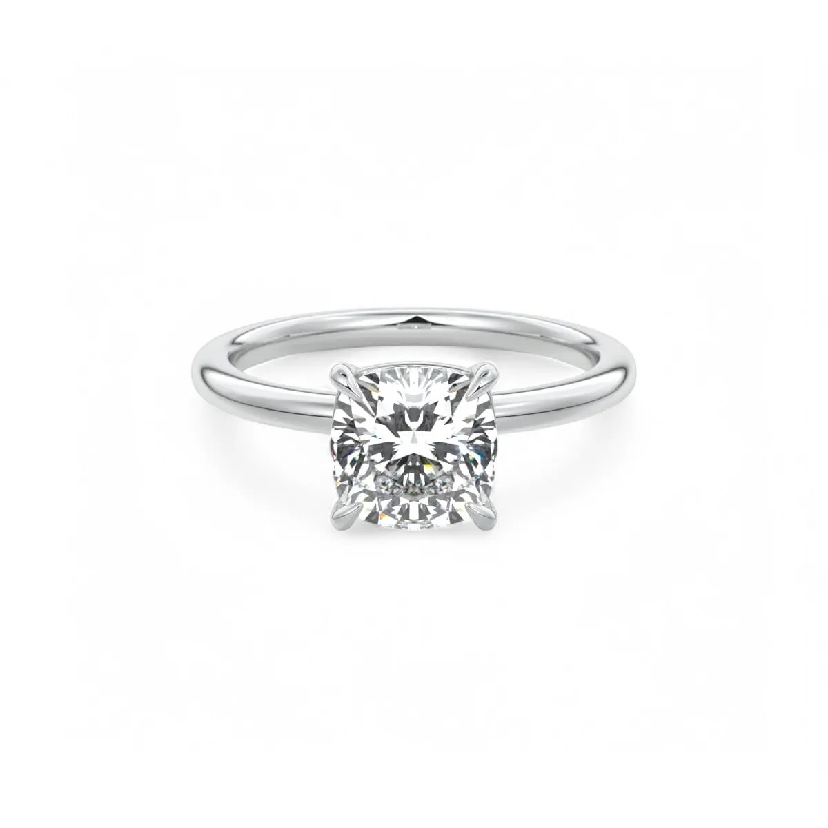 2.0CT Cushion Cut Lab Grown Diamond Solitaire Engagement Ring