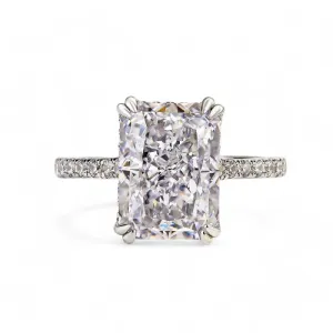 3.130Ct Radiant Cut Moissanite Engagement Ring
