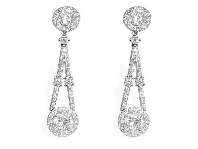5.24ctw Art Deco Inspired Dangling Diamond Earrings