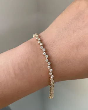7.00Ct Round Cut Diamond Women's Tennis Bracelet 14k White Gold