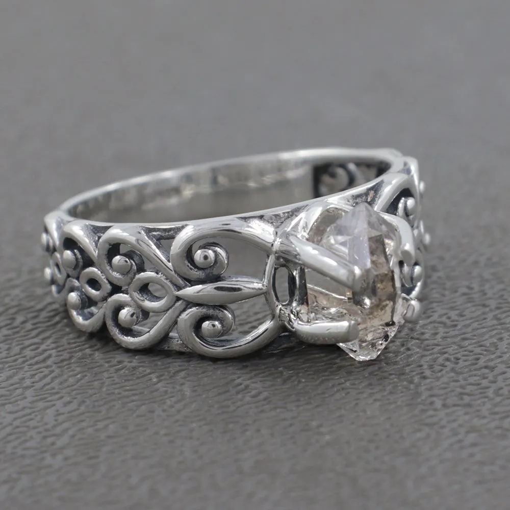 925 Sterling Silver Herkimer Diamond Ring