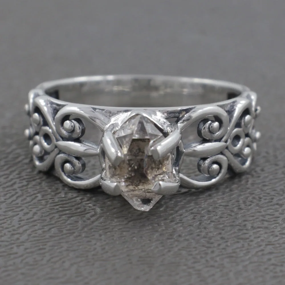 925 Sterling Silver Herkimer Diamond Ring