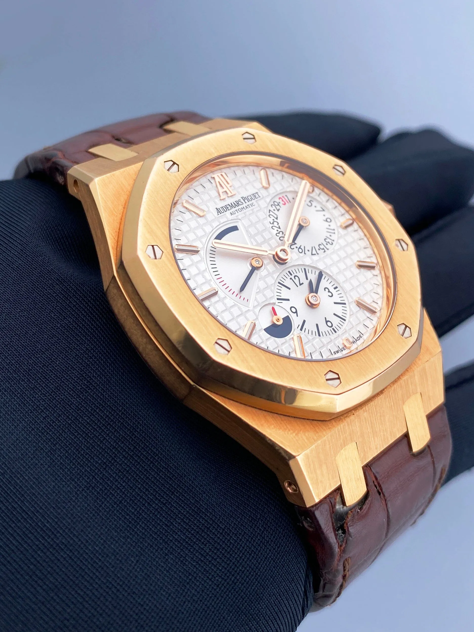 Audemars Piguet Royal Oak 26120OR Dual Time Mens Watch Box Papers