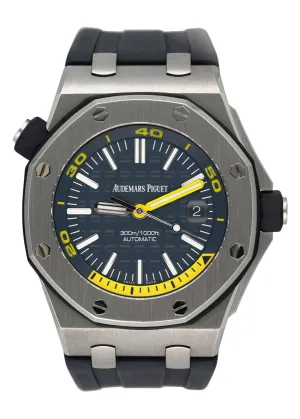 Audemars Piguet Royal Oak Offshore Diver 15710ST Blue Dial Mens Watch With Papers