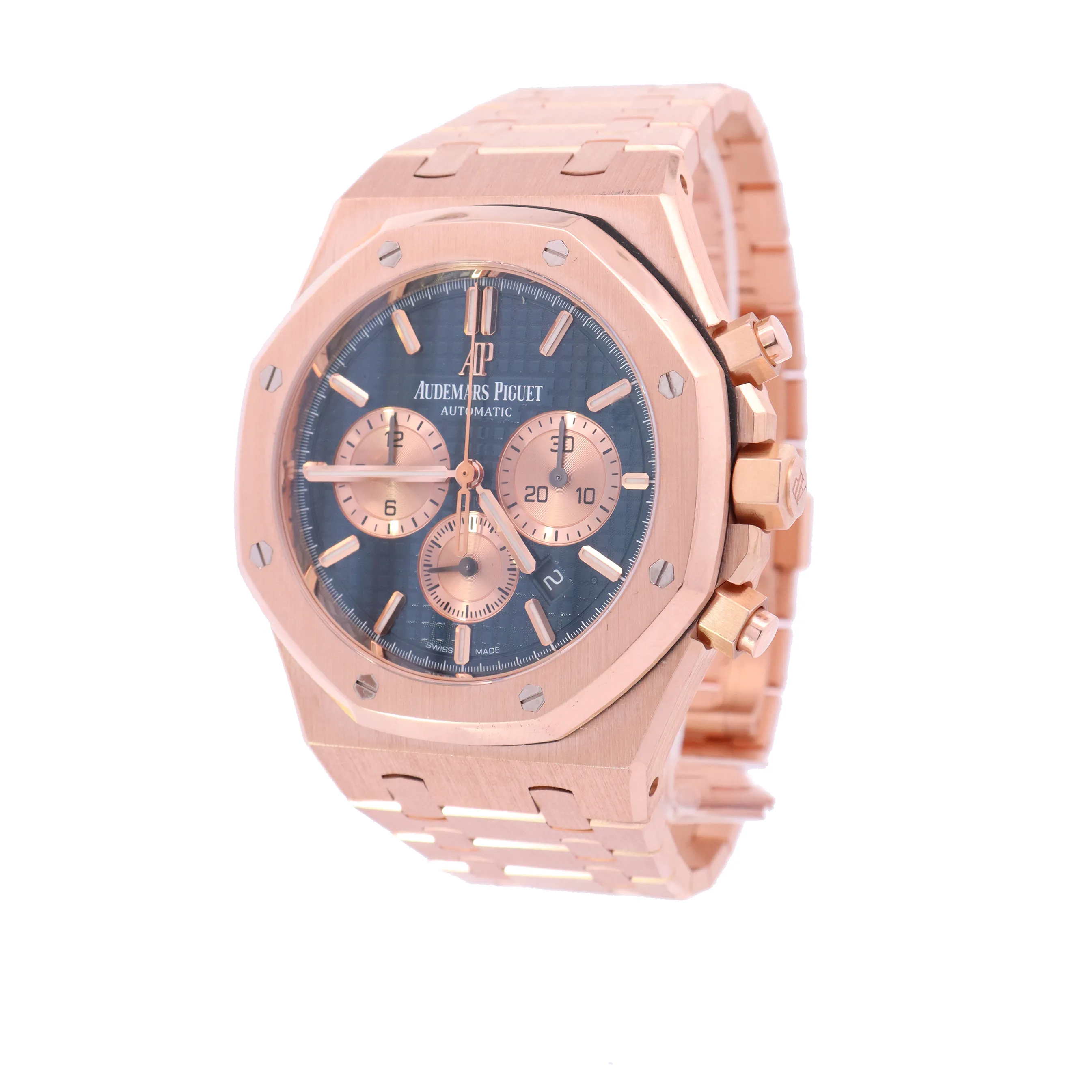 Audemars Piguet Royal Oak Rose Gold 41mm Blue Chronograph Dial Watch | Ref# 26331OR.OO.1220OR.01