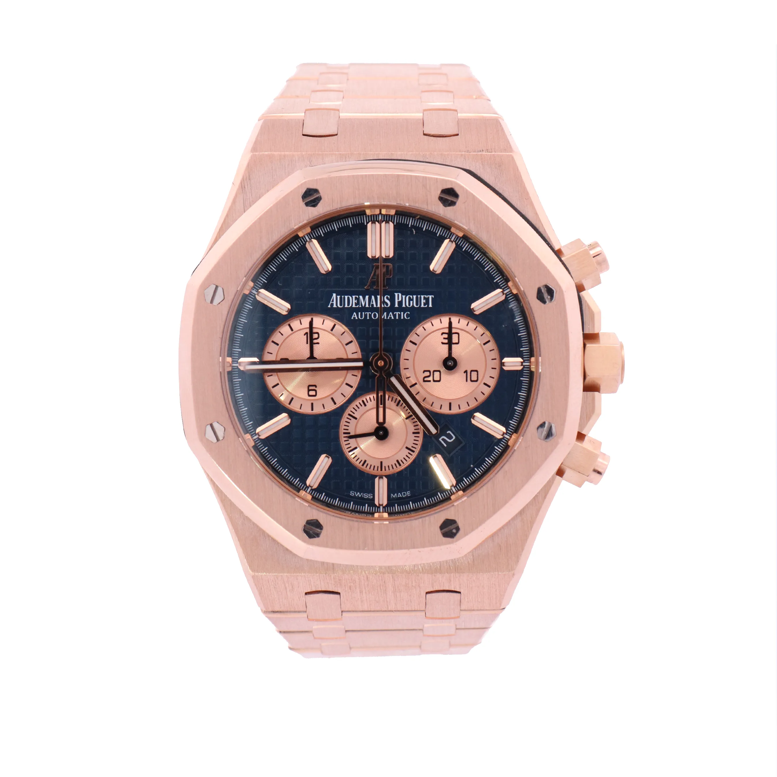 Audemars Piguet Royal Oak Rose Gold 41mm Blue Chronograph Dial Watch | Ref# 26331OR.OO.1220OR.01