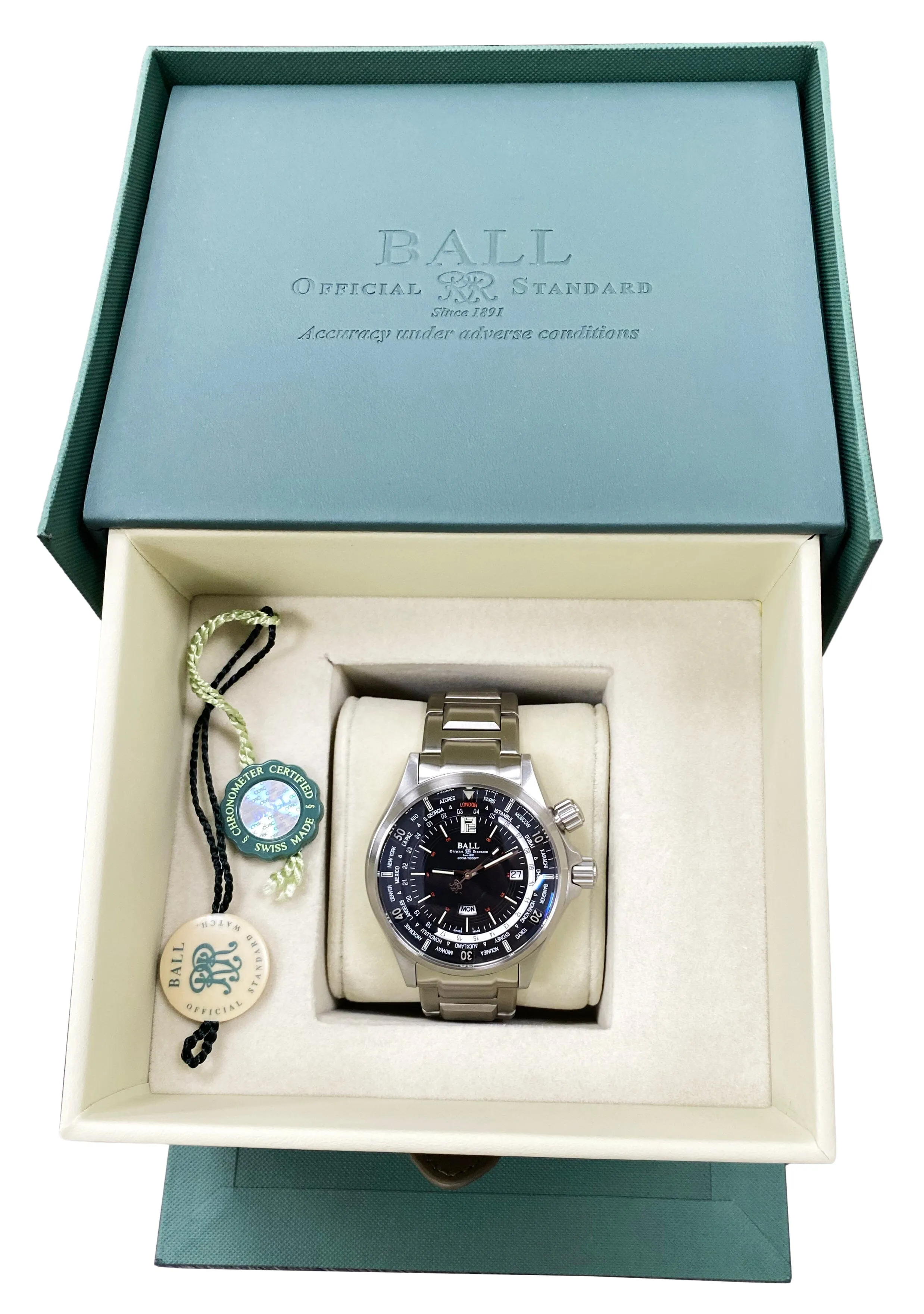 Ball Engineer Master II Diver Worldtime DG2022A Black Dial Mens Watch With Box