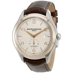 Baume et Mercier Clifton Automatic Silver Dial Brown Leather Men's Watch 10139