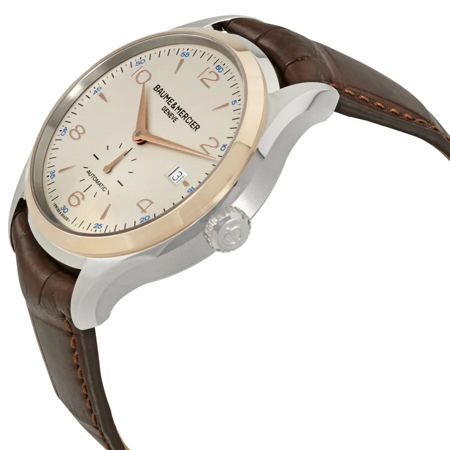 Baume et Mercier Clifton Automatic Silver Dial Brown Leather Men's Watch 10139