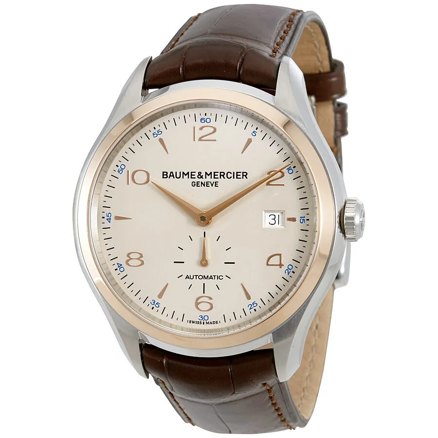 Baume et Mercier Clifton Automatic Silver Dial Brown Leather Men's Watch 10139