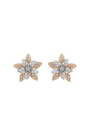 BEE GODDESS | ROSE-WHITE GOLD APPLE SEED DIAMOND EARRINGS