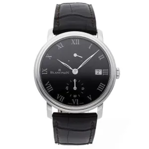 Blancpain Villeret 8 Jours Manuelle Black Dial Platinum Men's Watch 6614-3437-55B