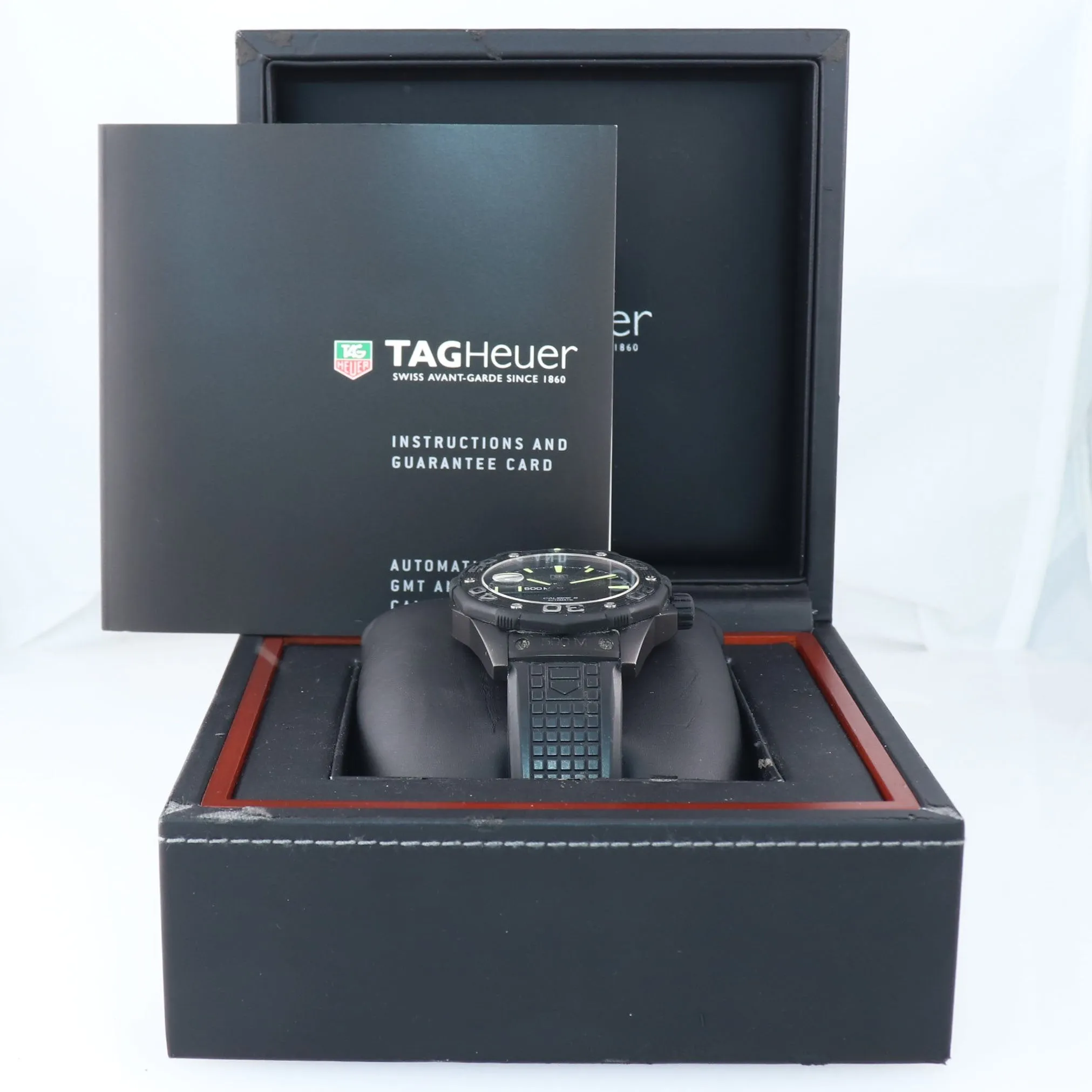 BOX PAPERS Tag Heuer Aquaracer WAJ2180 Full Black Calibre 5 Diver 43mm Watch