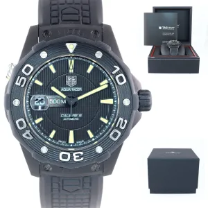 BOX PAPERS Tag Heuer Aquaracer WAJ2180 Full Black Calibre 5 Diver 43mm Watch