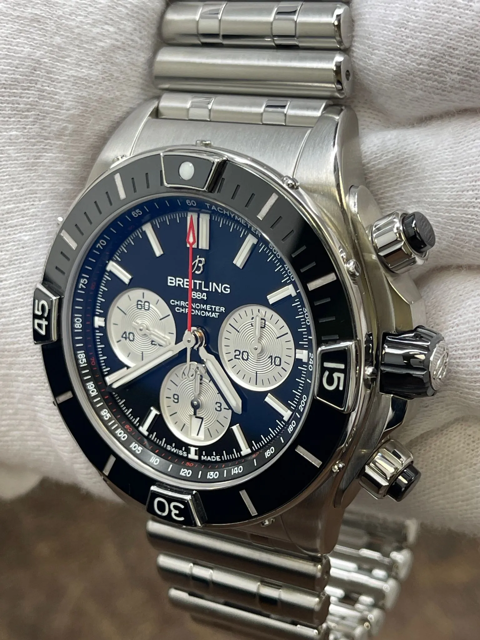 Breitling Super Chronomat B01 AB0136 Black Panda Dial Automatic Men's Watch
